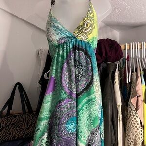 Elegant Multicolor Paisley Maxi Dress